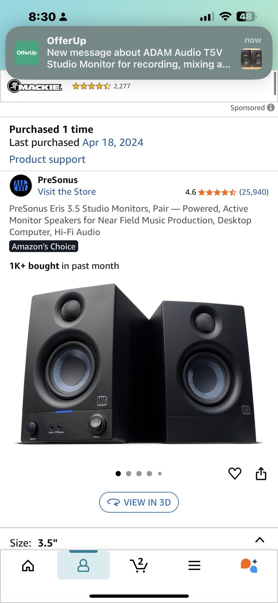PreSonus Eris 3.5 (Like new) 