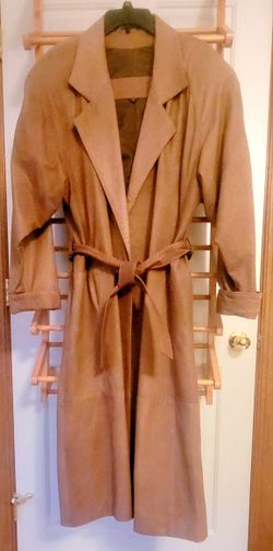 Medium Size, LEATHER COAT, VINTAGE, Midi, Trench, Georgetown Leather Design