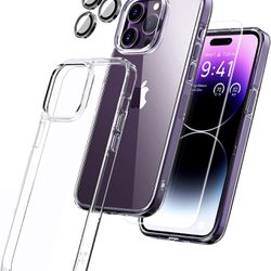 5 in 1 for iPhone 14 Pro Max Case Protective (Clear)
