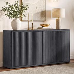 66.3”Buffet Cabinet with Storage Accent Sideboard with 4 Doors ,Wide Fluted Credenza Modern Buffet Table Media Console Cabinet Entryway Cabinets for L