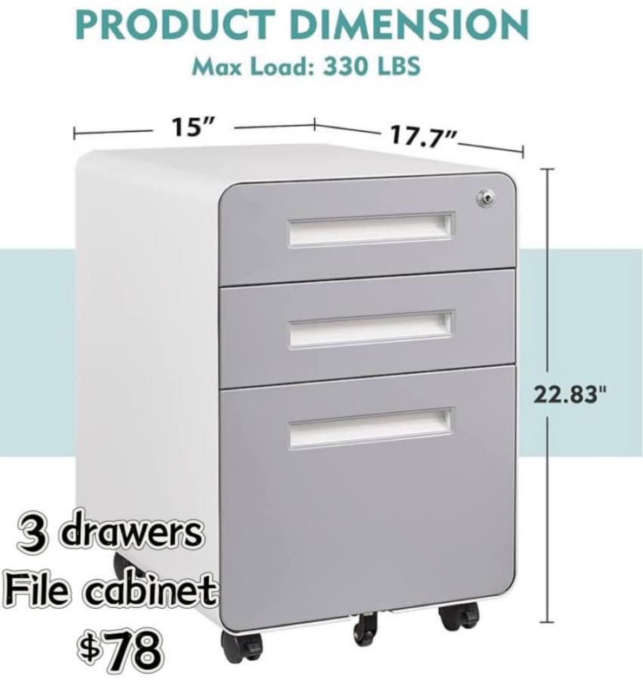 ✌️ MIIIKO White or Black File Cabinet, Modern Small Rolling Cabinet with Lock, Metal Filing Cabinets for Home Office with Round Corner, Legal/Letter S
