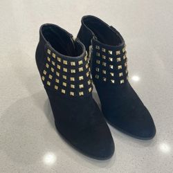 Gold Studded Black Booties