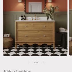 Highbury Furnishings Juliette 48” Single Bathroom Vanity with cultured marble countertop