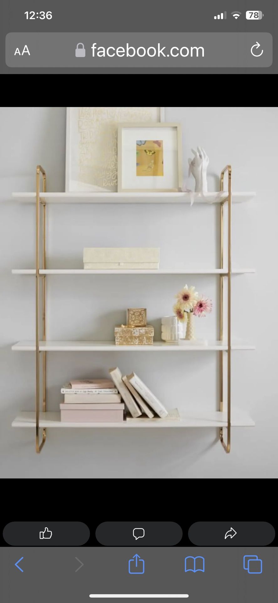 Metallic Trim Multi-Level Wall Shelves - 4 Tier - Brand New in Box