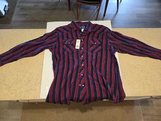 Brand New wrangler Men's western style snap long sleeve shirt