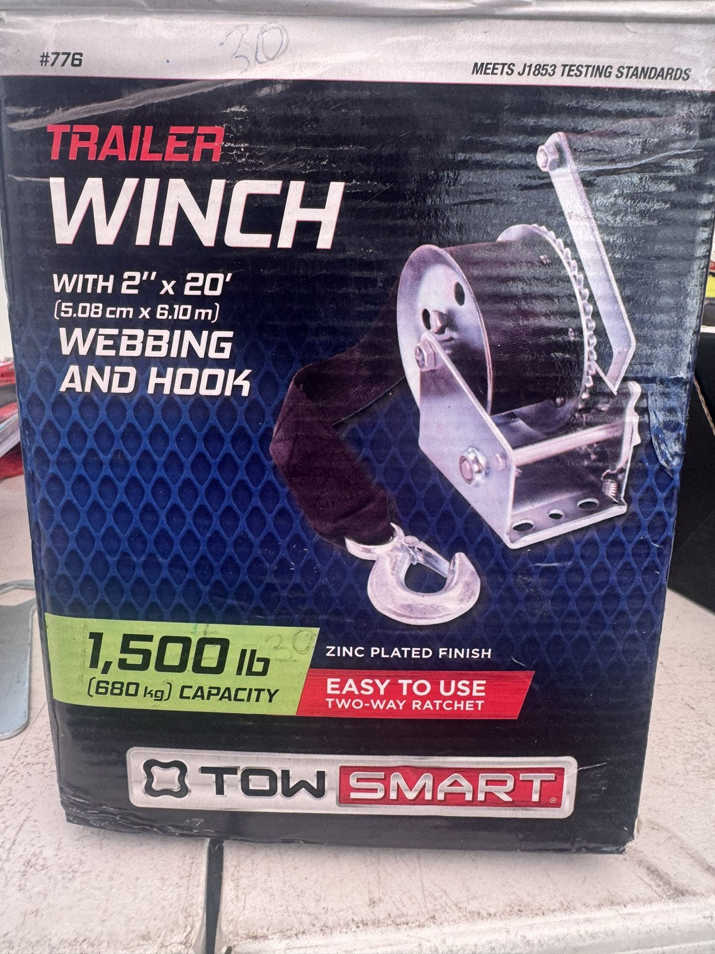 TowSmart 776 Manual Winch with 2 x 20 in. Webbing