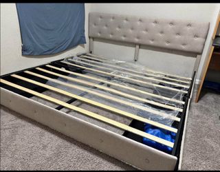 King bed frame with under storage