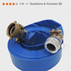 New hydhomaxx 2 in. Día.x 100 ft Blue 6 bar heavy duty lay flat hose with connectors