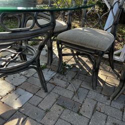 Glass Round Dining Table With 4 Chairs