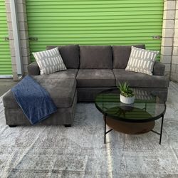 *Free Delivery* Gray Living Spaces Reversible Chaise Sectional Couch Sofa 