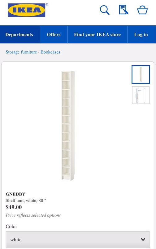 2 Ikea Gnedby Shelf Units White