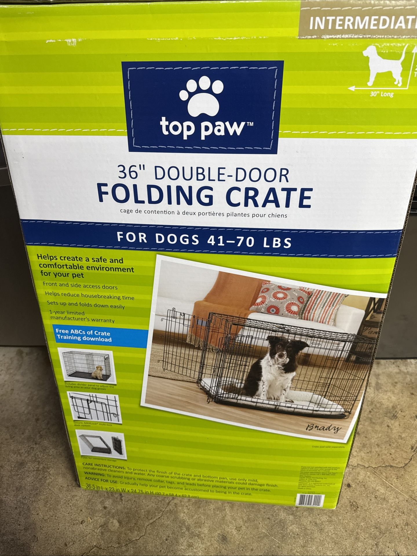 36 “ Folding Dog crate
