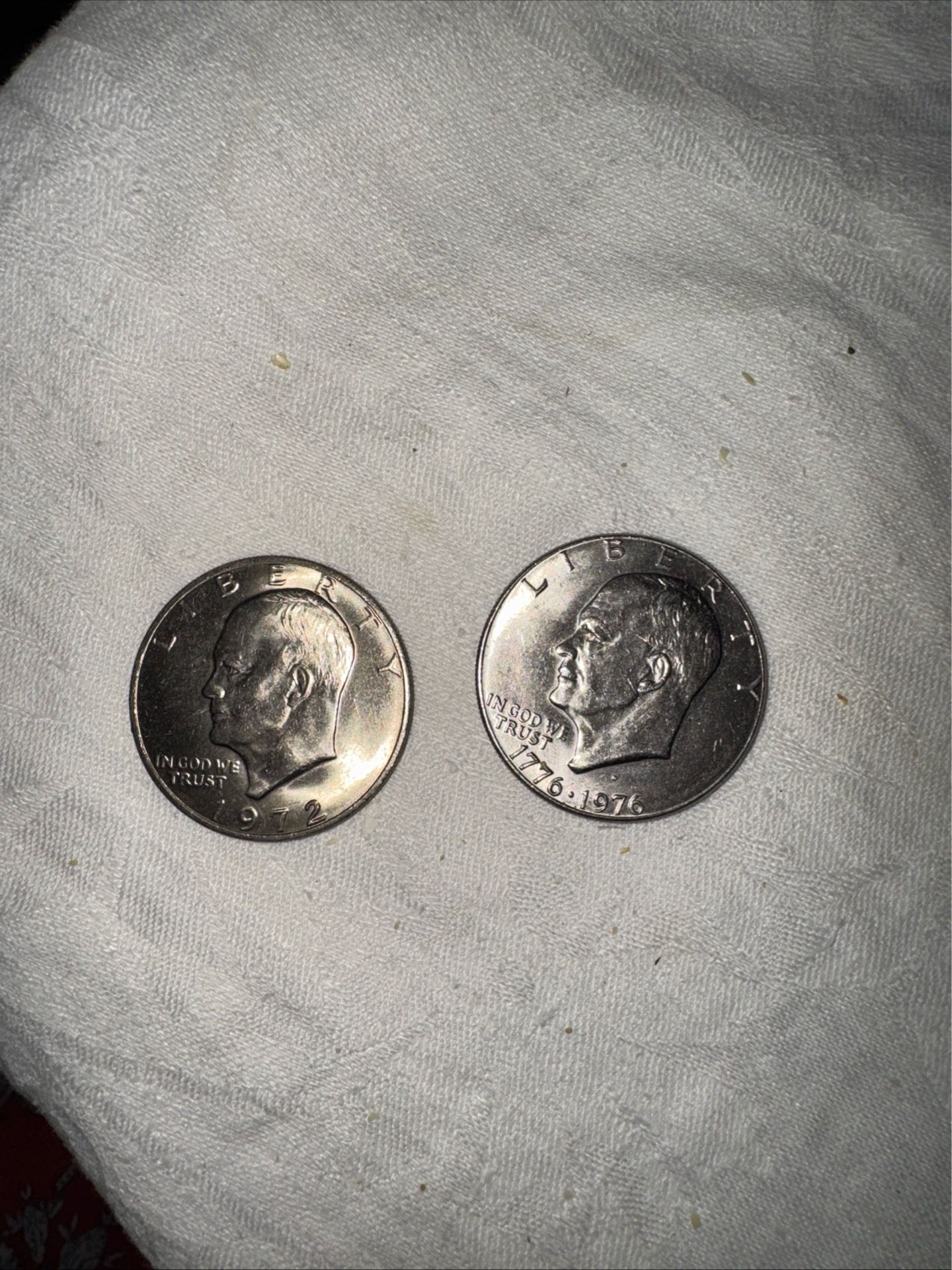 USA Eisenhower Dollar 1972; Dollar 1976 ,two coins