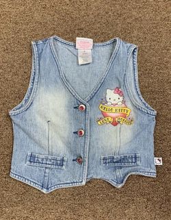 Vintage hello kitty denim vest