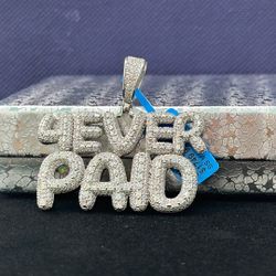 Sterling Silver Moissanite 4ever Paid Pendant 