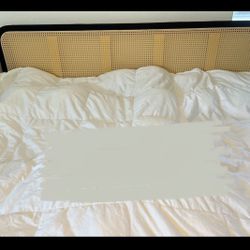 Black And Rattan King Bedframe