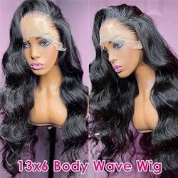 Pizazz 13x6 Body Wave Transparent Lace Front Wigs Human Hair Pre Plucked 180 Density HD Lace Frontal 9A Glueless Wigs with Baby Hair for Women 26Inch