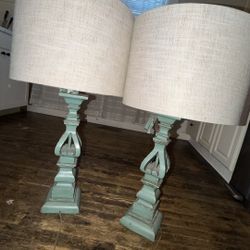 Wooden Green Lamps