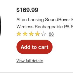 Altec Lansing SoundRover Bluetooth Wireless Rechargeable PA Speaker