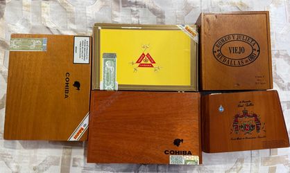 Premium Cigar Boxes Bundle – Cohiba, Montecristo, Arturo Fuente & Romeo y Julieta