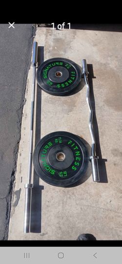 Weights Rubber 2.25 Lb & 1 Bars 6ft & Curl Bar 4ft 