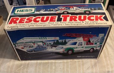 Variety of Hess vintage trucks.