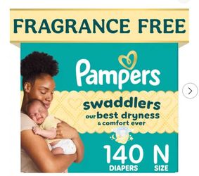 PAMPERS DISPOSABLE DIAPERS SIZE N / 140 COUNT