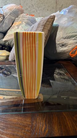 Ceramic Striped Decorative Vase