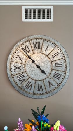 Large Galvanized Wall Clock