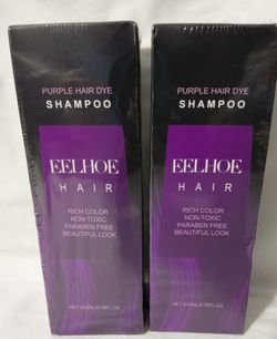 Purple Hair Dye Shampoo 2 Large Bottles 76fl. oz Factory Sealed