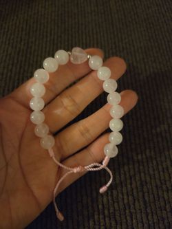 Adjustable Heart Rose Quartz Bracelet for Women