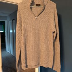Quince 100% Mongolian Cashmere Quarter Zip Sweater