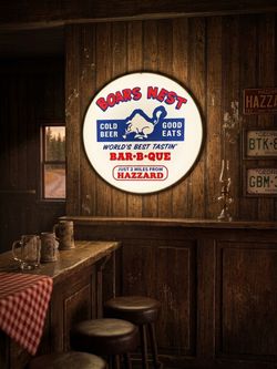 Boar's Nest" LED Light-Up Sign – The Dukes of Hazzard (Bar / Man Cave Decor)