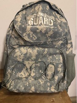 National Guard Camo Backpack Digital Laptop Messenger Bag, Used But Good Cond.