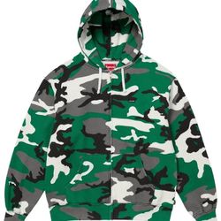 Supreme Small Box Zip Up Hooded Sweatshirt 'Green Camo'