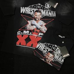 Hellstar x WWE WrestleMania 41 CM Punk T-Shirts (Brand New)