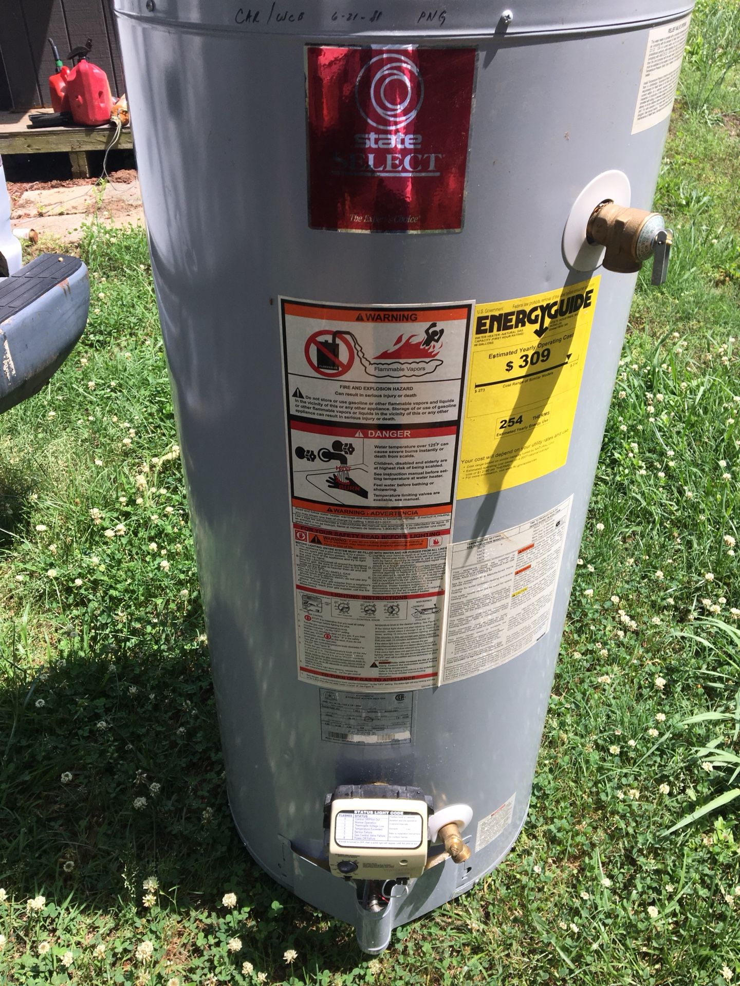 40 gallon gas water heater