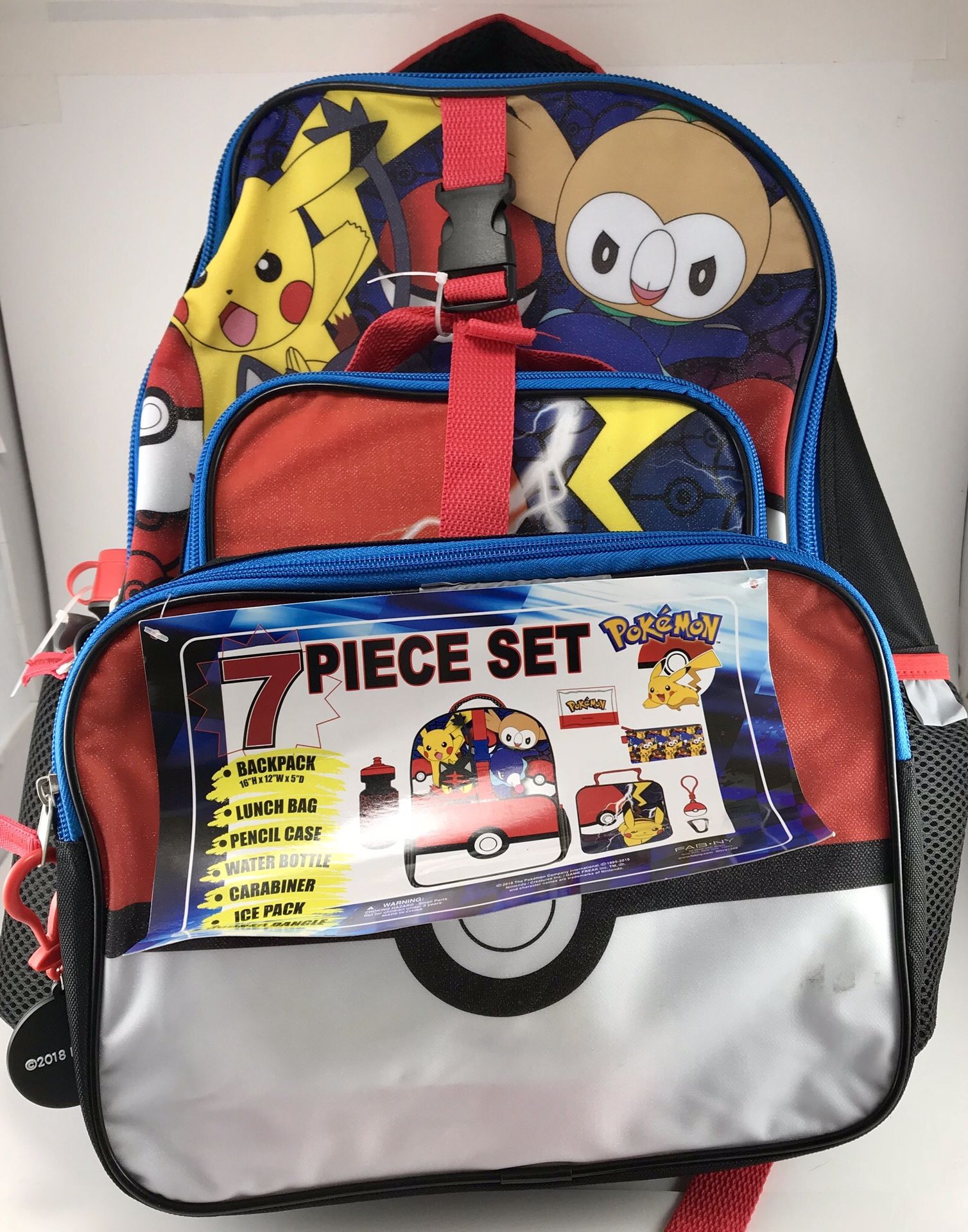 Pokemon Backpack with Lunch Box and with Pencil Box