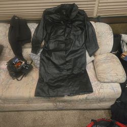 WOMANS LEATHER TRENCH COAT