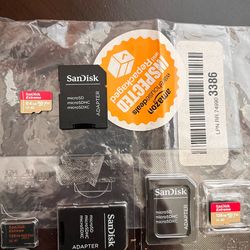 3 Sandisk Extreme Micro SD Card Lot - 320GB Total - 2x128GB - 1x64GB 3 Adapters