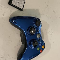 Xbox 360 Wireless Controller Chrome, Blue See Description