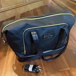 Kat Myhr Travel Weekender Overnight Carryon Shoe Compartment Laptop Bag Black