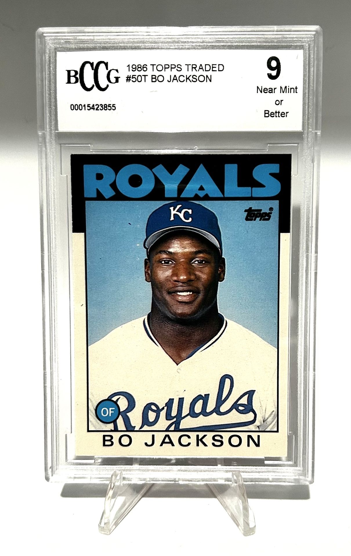 1986 Topps Traded Bo JACKSON Heisman, All-Star & All-Pro BCCG 9