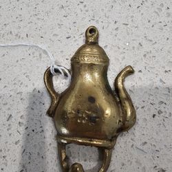 Antique Brass Teapot Wall Hanger