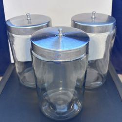 Excellent Glass Jars With Lids Sturdy Apothecary Gauze Bandages Applicators Cotton - Storage / Organization - Strong 