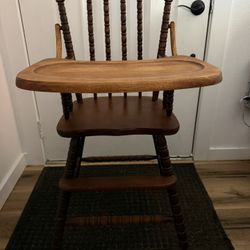 Wooden High chair With Adjustable Tray