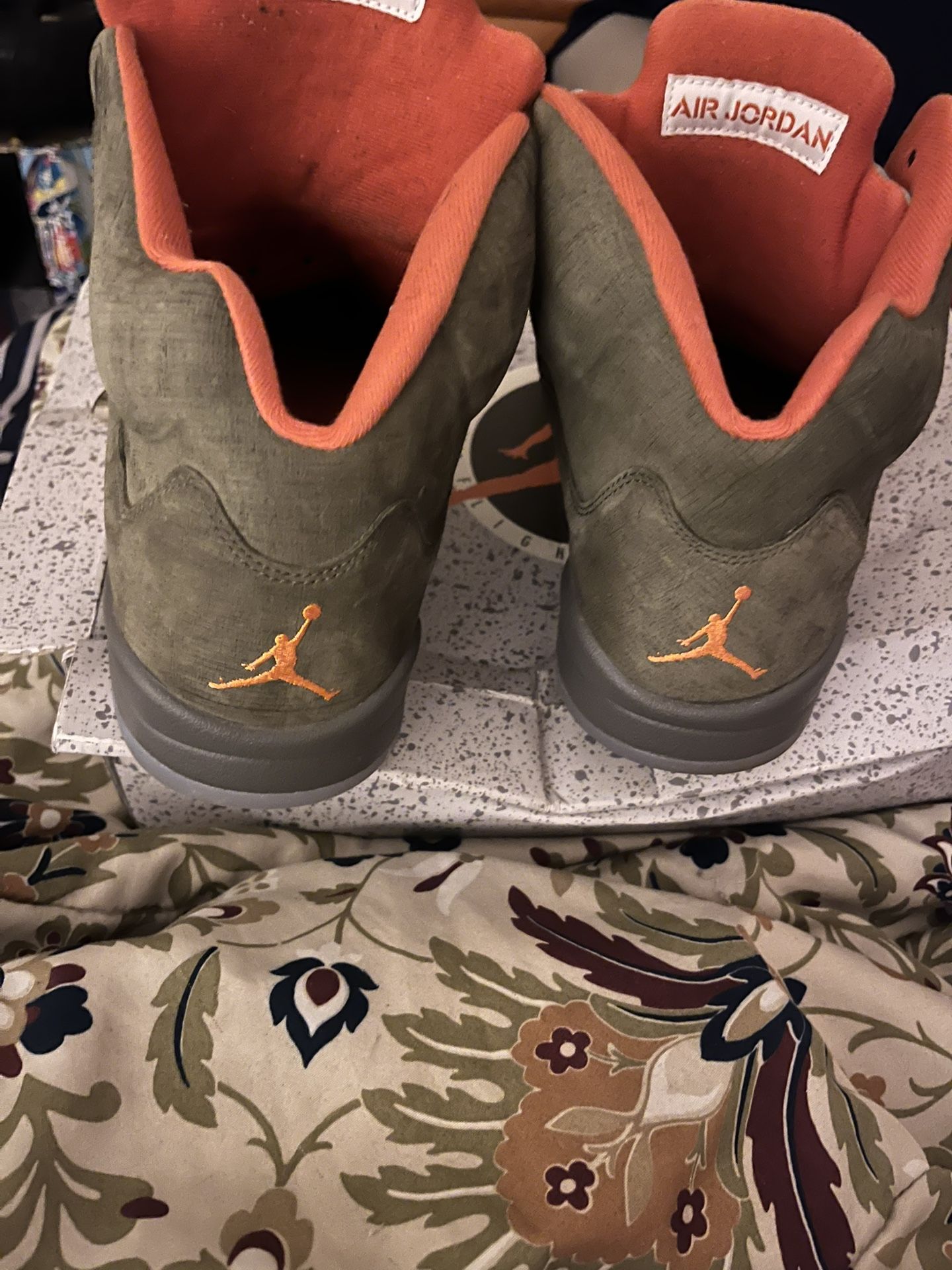 Olive Green Jordan 5 Worn 2x
