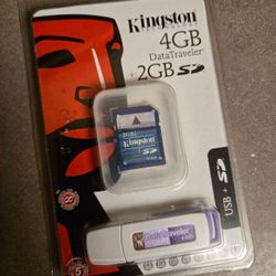 Kingston 4GB DataTraveler USB + 2GB SD Card Bundle