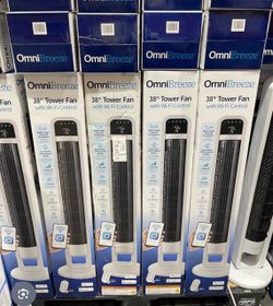 OmniBreeze Tower Fan with Remote Internal Oscillation Wi-Fi Intelligent Thermost