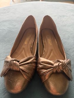 Andrew Geller Metallic Gold Flats Size 8